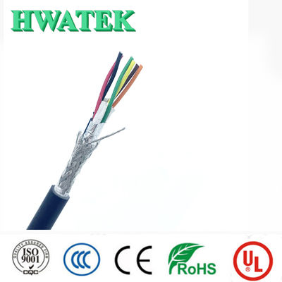 UL21307 Kalaylı Bakır Çok Telli Endüstriyel Esnek Kablo, PVC Yalıtımlı FRPE Kılıflı 7C×24AWG+W