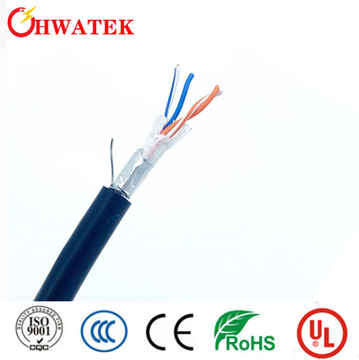 UL 20236 2C x 26AWG Kağıtlı ve Gümüş kaplamalı Sabun bakır  yalıtım TPU ceket RG 179 Kablo